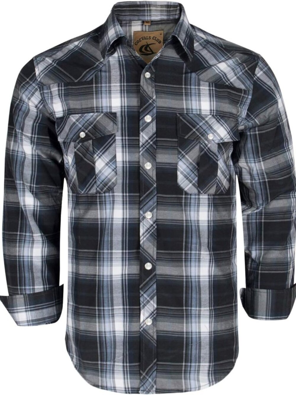Men's Western Cowboy Long Sleeve Pearl Snap Casual Work Shirts
